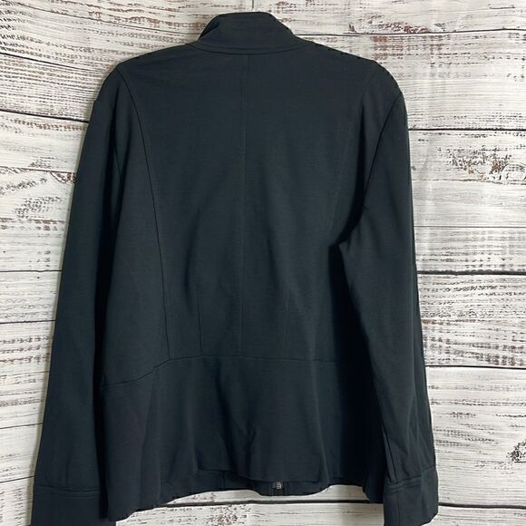 Chico’s jacket womens large Ponte perfect Sport Solid Black zip up New - Picture 4 of 9
